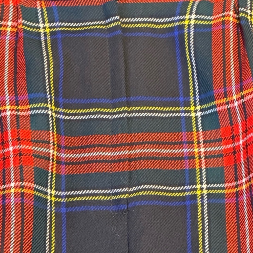 Vintage Lands’ End Plaid Wool Skirt Made in Scotland Pleated 12 - Picture 4 of 6